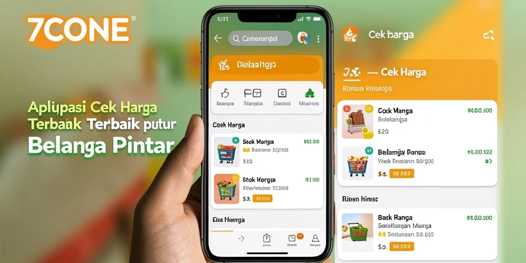 Tampilan antarmuka 7CONE yang bersih dan sederhana untuk cek harga.