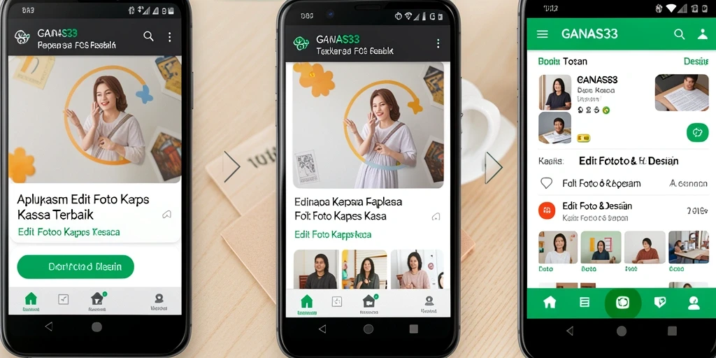 Antarmuka aplikasi GANAS33 yang intuitif untuk edit foto kertas kaca.