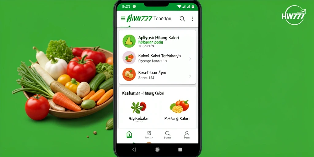 Antarmuka pengguna HW777 yang menarik dan fungsional untuk menghitung kalori.