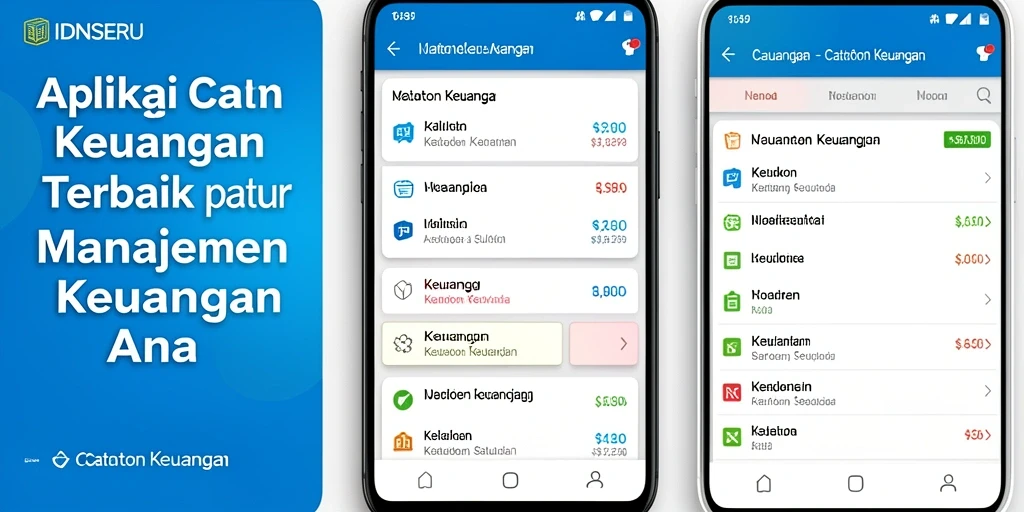 Tampilan antarmuka IDNSERU yang intuitif untuk catatan keuangan.