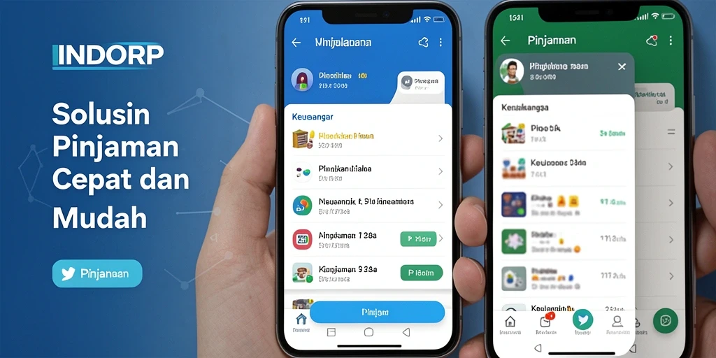Tampilan antarmuka pengguna aplikasi Pinjaman INDORP yang sederhana dan intuitif.