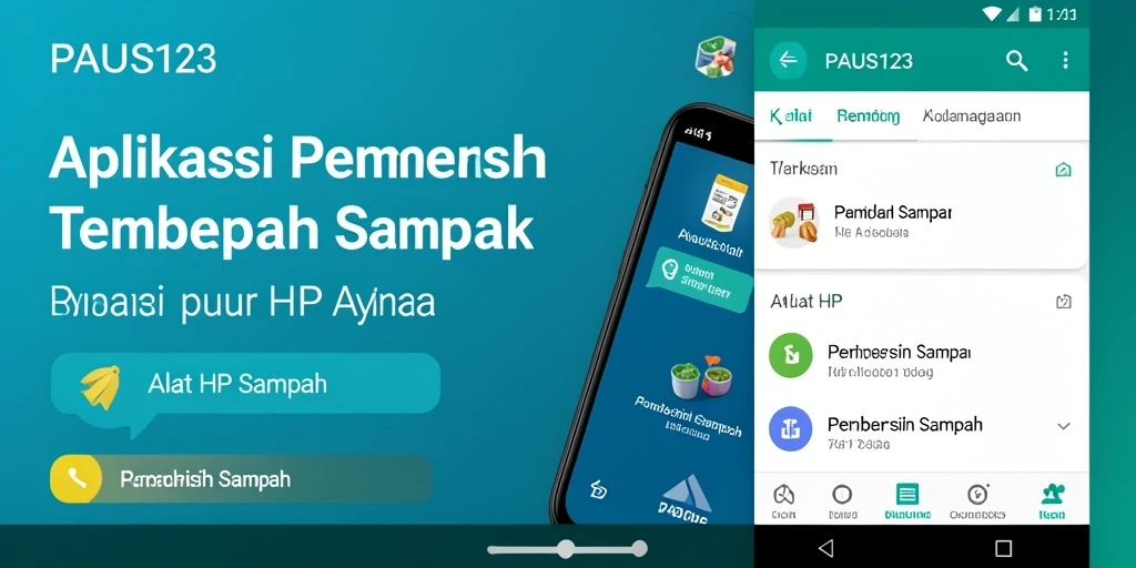 Antarmuka PAUS123 menampilkan fitur Pembersih Sampah yang intuitif dan mudah dipahami.