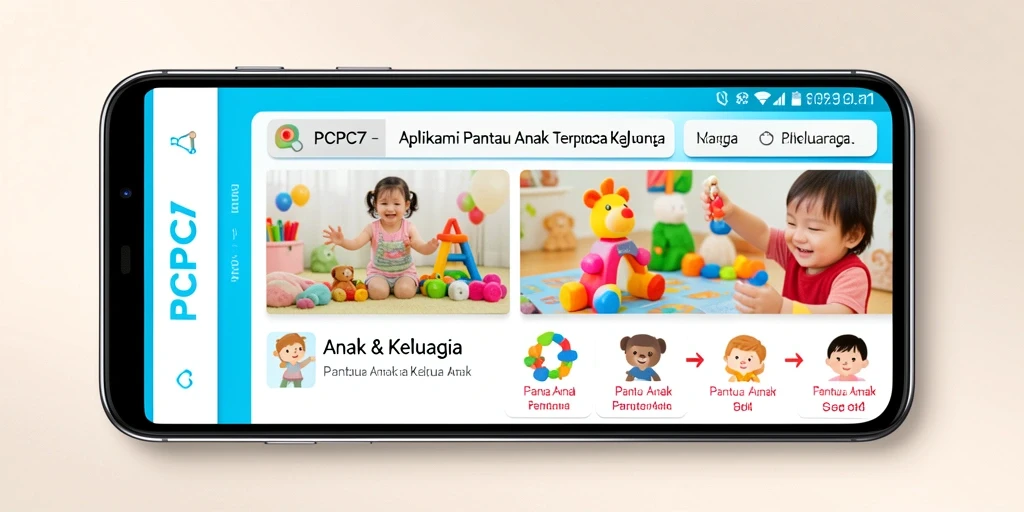 Tampilan antarmuka PCPC7 yang intuitif untuk memantau anak.