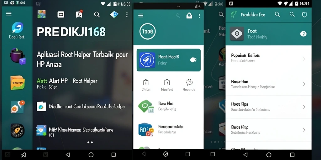 Antarmuka PREDIKSI168 menampilkan alat bantu untuk akses root dan optimasi perangkat.