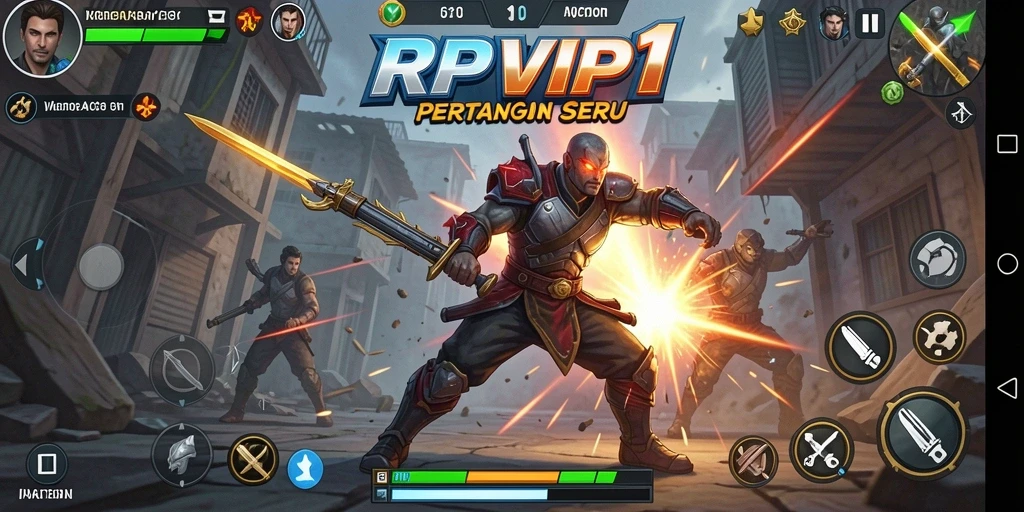 Antarmuka menarik dari game Action RPVIP1 yang penuh aksi.
