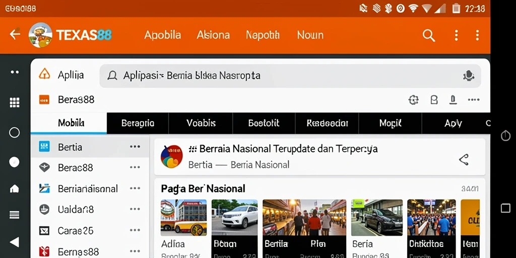 Antarmuka utama TEXAS88 menampilkan berbagai berita nasional terkini.
